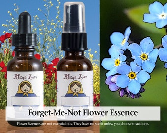 Organic Forget-Me-Not Flower Essence, Dropper or Spray for Feeling Connected to Loved Ones Who Have Died, Soothing Loneliness and Grief