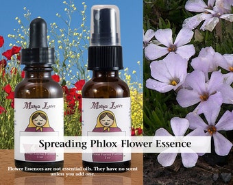 Organic Spreading Phlox Flower Essence, Dropper or Unscented Spray for Connecting with People who Share Your Soul Purpose