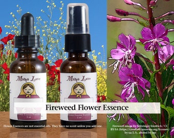 Organic Fireweed Flower Essence, Dropper or Unscented Spray for Recovery after a Destructive Loss, Ability to Recreate Your Life