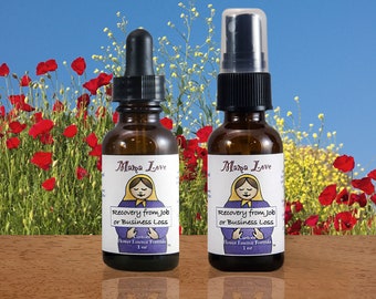 Recovery from Job or Business Loss, Flower Essence Dropper or Spray, Aura Mist, Organic, Reiki-Infused, with Bach Flowers, Self-care