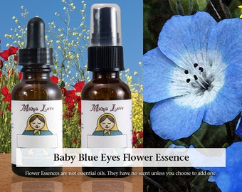 Organic Baby Blue Eyes Flower Essence, Dropper or Unscented Spray for Regaining the Ability to Trust and Feel Safe, Relationships with Men