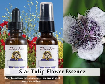 Organic Star Tulip Flower Essence, Dropper or Unscented Spray Aura Mist, for Listening to Your Inner Guidance through Dreams and Meditation