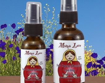 Love, Open Heart, Organic Flower Essence and Aromatherapy Spray for Aura and Body, Reiki Infused, Bach Flowers, Aura Mist