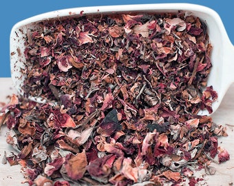 Organic Dried Red Rose Petals and Buds, Edible Flowers, Herb Tea