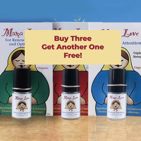 Four Triple Strength Flower Essence Aromatherapy Perfumes -- Buy 3, Get 1 Free, Organic, Reiki-Infused
