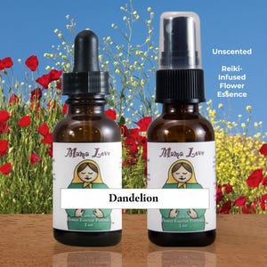Dandelion Flower Essence: Stress Reduction, Relaxation, Dropper or Spray image 1