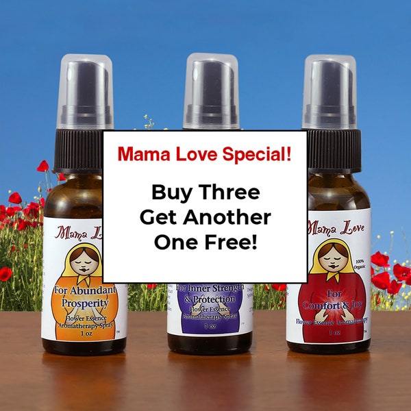 Buy Three, Get One More Free, Flower Essence Aromatherapy Spray Formulas, Organic Reiki-Infused