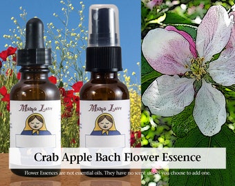 Organic Crab Apple Bach Flower Essence, Dropper or Spray for Clearing Toxicity when Feeling Unclean or Obsessed with Imperfections