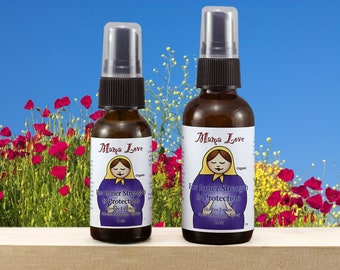 Inner Strength & Protection, Flower Essence and Aromatherapy Spray, Organic with Reiki for Body, Aura, Caregiving, Codependency, Self-care