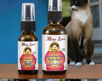 Getting Along with Others Pet Formula, Organic Flower Essence Dropper or Spray for Family Harmony, Reiki-Infused