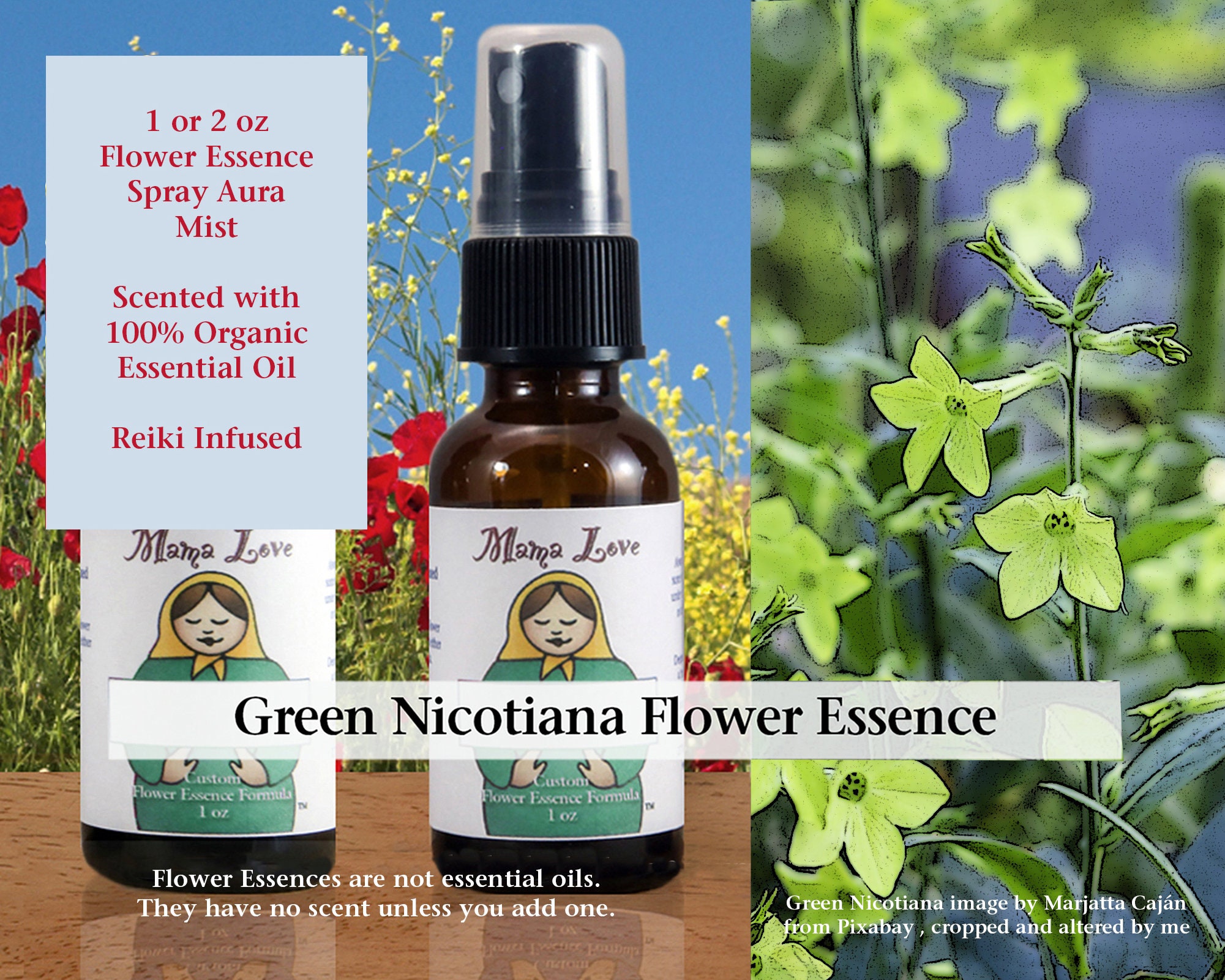 Green Nicotiana Flower Essence, Scented Spray: Healing Your