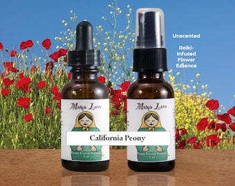 California Peony Flower Essence: Abundance & Self-Care (Dropper or Spray)