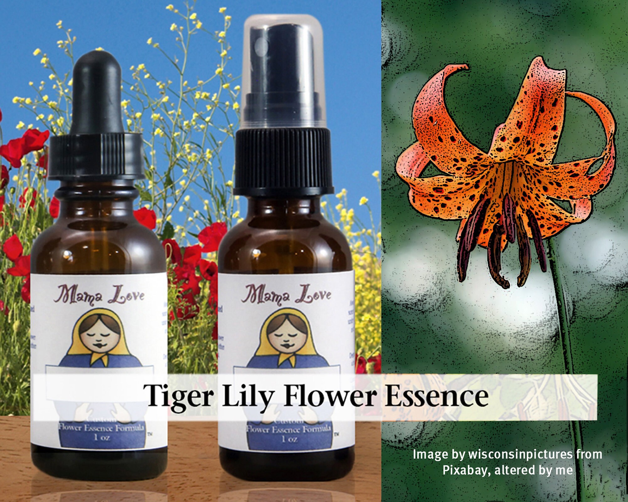 Tiger Lily Flower Essence 1 or 2 Oz Dropper or Spray for More Etsy