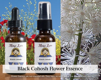 Organic Black Cohosh Flower Essence, Dropper or Unscented Spray Aura Mist for Healthfully Confronting Abuse and Healing From It