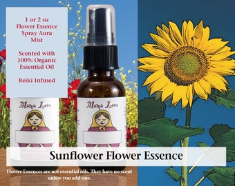 Sunflower Flower Essence, Scented Spray Aura Mist for Self-Esteem, Bringing Out Your Biggest Self without Arrogance or Inflation