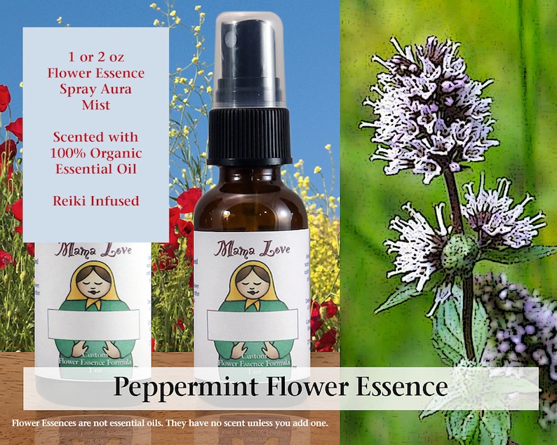 Peppermint Flower Essence Scented Spray Aura Mist for for Etsy