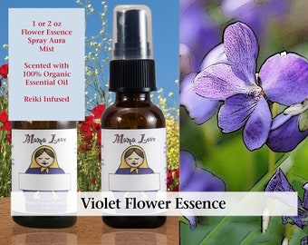 Violet Flower Essence, Scented Spray Aura Mist for Shy, Lonely, Introverted People Wanting More Connection, Social Ease