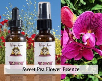 Sweet Pea Flower Essence, Dropper or Spray Aura Mist, Self-care for a Sense of Belonging, Connection, Feeling at Home