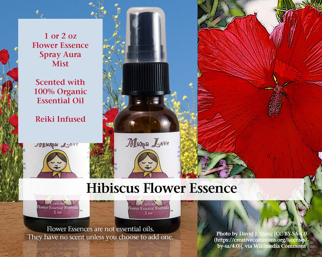 Hibiscus Flower Essence, Scented Spray Aura Mist Selfcare for