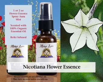 Nicotiana Flower Essence, Scented Spray Aura Mist for Deep Inner Peace, Self-care for Quitting Smoking