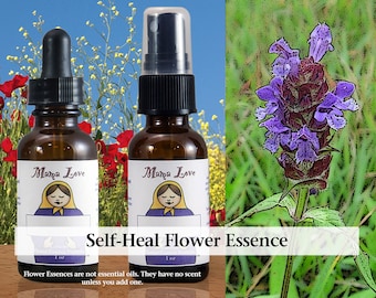 Organic Self-Heal Flower Essence, Dropper or Unscented Spray Aura Mist Self-care for Rallying Your Inner Healing Forces, Faith in Yourself