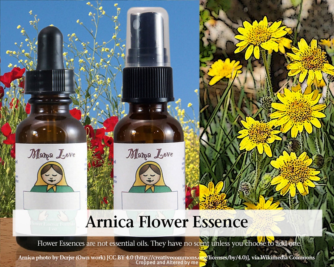 Organic Arnica Flower Essence, Dropper or Unscented Spray Aura Mist