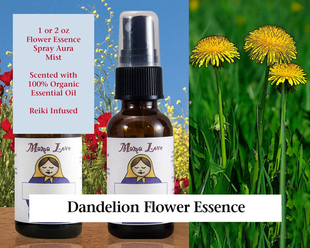 Dandelion Flower Essence, Scented Spray Aura Mist for Stress Reduction