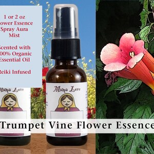 Trumpet Vine Flower Essence, Scented Spray Aura Mist for Vibrant Self-Expression, Assertiveness, Clear Speech