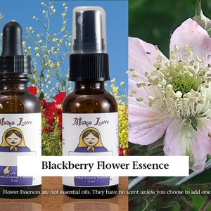Organic Blackberry Flower Essence, Dropper or Unscented Spray Aura Mist for Putting Your Ideas into Action, Getting Things Done