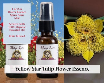Yellow Star Tulip Flower Essence, Scented Spray Aura Mist for Developing Empathy, Sensitivity to the Feelings of Other People