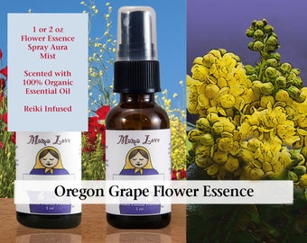 Oregon Grape Flower Essence, Scented Spray Aura Mist for Trusting Self and Others, Addressing "Paranoid" or Overly Self-Protective Feelings