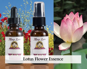 Organic Lotus Flower Essence, Dropper or Unscented Spray Aura Mist for Expanded Yet Balanced Spirituality, Spiritual Connection