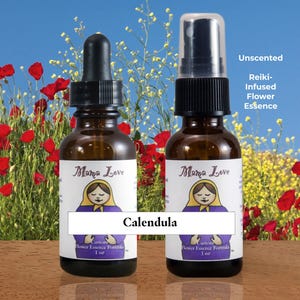 Calendula Flower Essence: For Compassionate and Receptive Communication (Dropper or Unscented Spray)