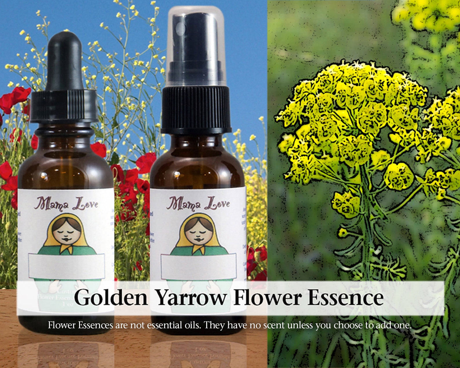 Golden Yarrow Flower Essence 1 or 2 oz Dropper or Spray Aura Etsy