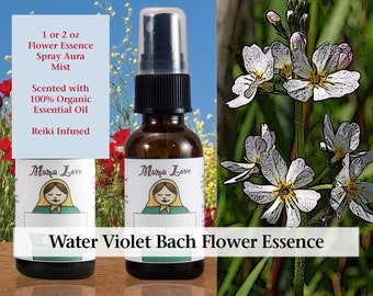 Water Violet Flower Essence, Scented Spray Aura Mist with Other People when Introverted, a Loner, Self-Sufficient