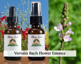 Organic Vervain Bach Flower Essence, Dropper or Spray for Activists and Idealists Who Can't Put Down their Cause to Rest and Rejuvenate