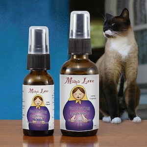 Flower Essences for Aggressive Pets, Unscented, Reiki-Infused for Cats, Dogs, Horses