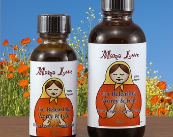 Releasing Worry and Fear, Organic Flower Essences & Aromatherapy for Easing Tension, Reiki-Infused Bath, Body, Massage Oil