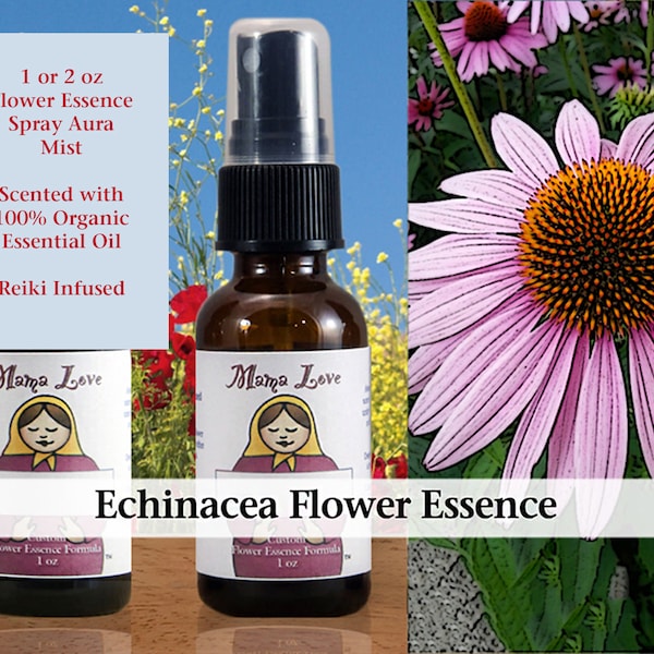 Echinacea Flower Essence, Scented Spray Aura Mist for a Stronger Sense of Self in the Face of Illness or Stress