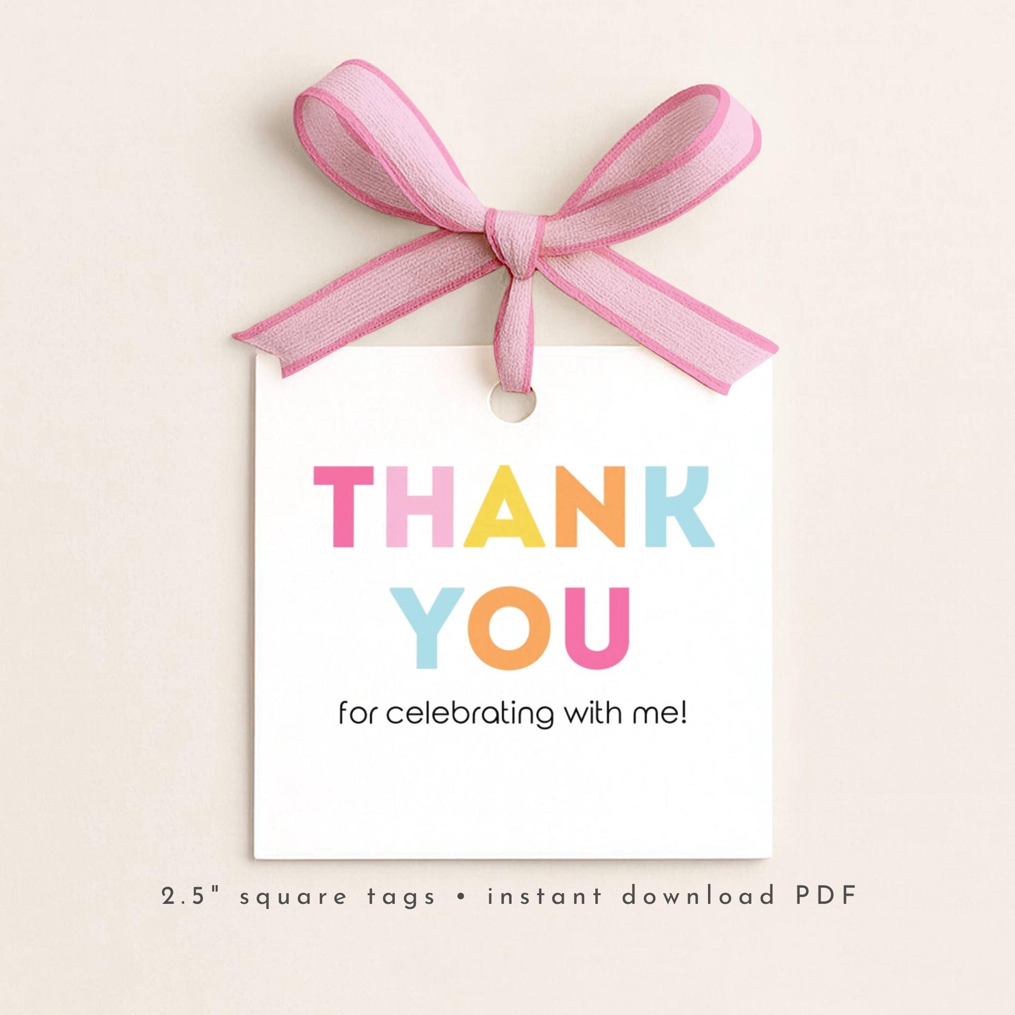 50 Etichette Regalo In Carta Kraft Marrone Con Scritta Thank You For Celebrating With Us – 6,5x3,5 Cm