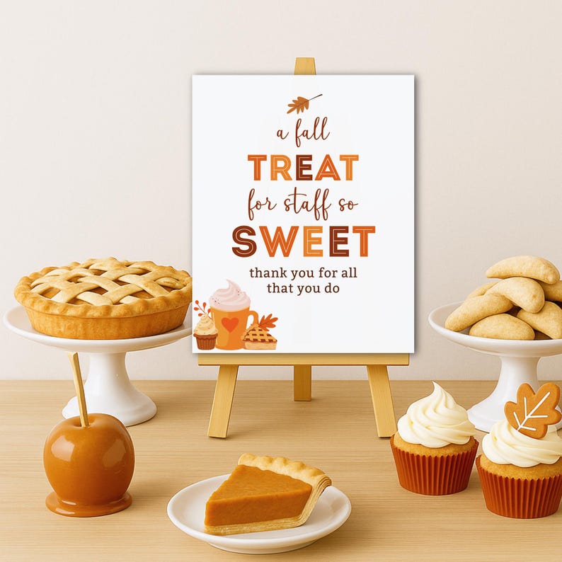 Fall Staff Appreciation Sign Printable, Thanksgiving Employee Thank You ...