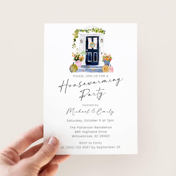Fall Housewarming Invitation, Editable Modern Fall Housewarming Invite, New Home Party Invite Fall, Autumn House Warming Invitation Template