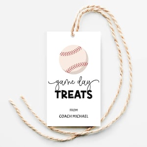 Baseball Spiel Tag, bearbeitbarer Baseball Snack Tag für Baseball-Team, Baseball Spiel Tag Snacks Tag druckbar, Baseball Leckerei Tags für Kinder