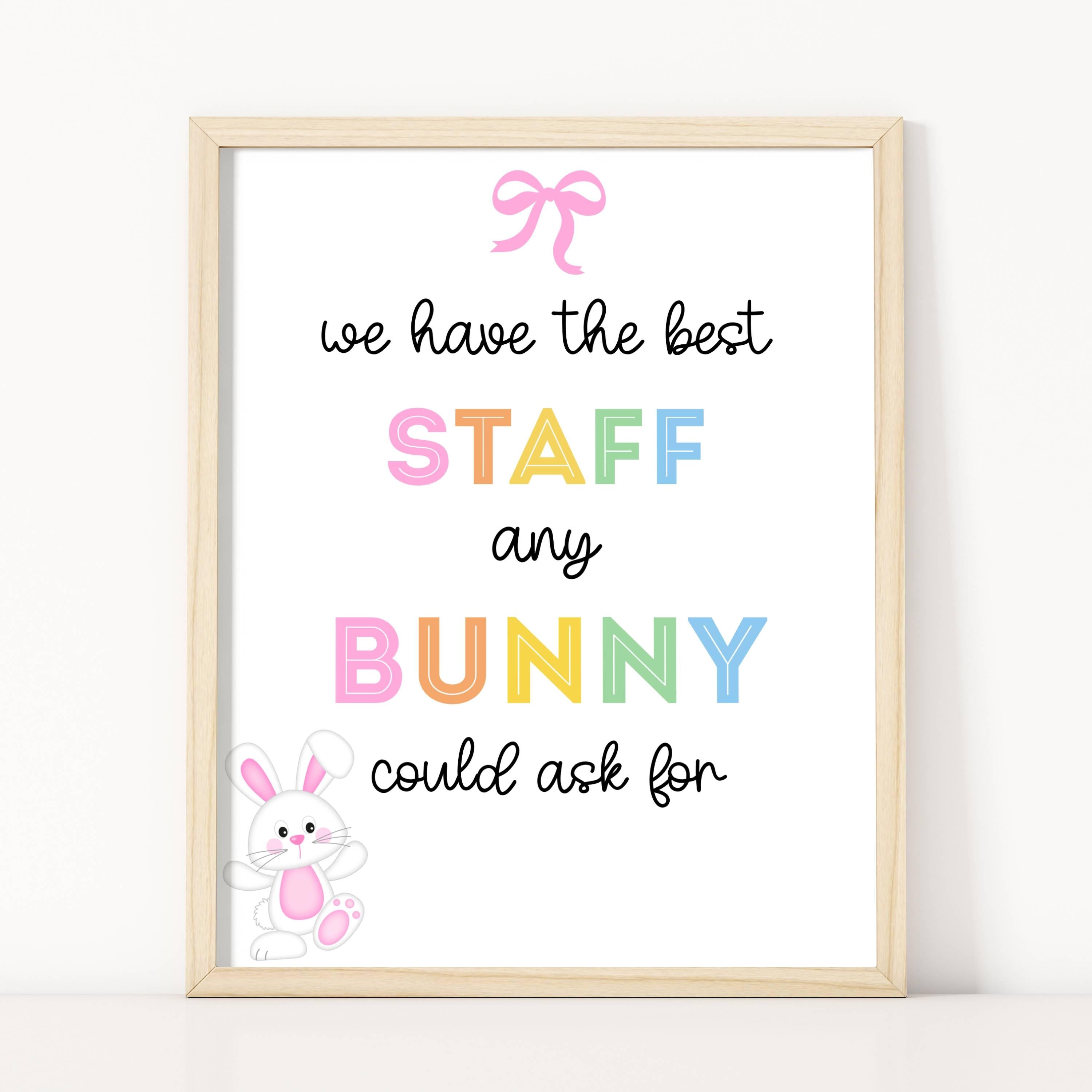 Every Staff Rocks Sign Easter Staff Appreciation Sign Printable, Pastel Employee Thank You ...