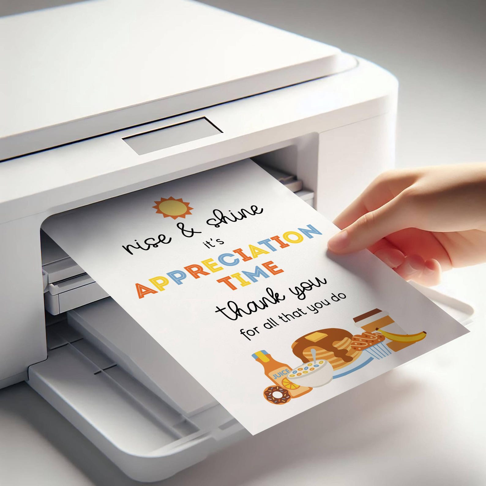 Breakfast Appreciation Sign Printable, Rise and Shine Thank You Sign ...