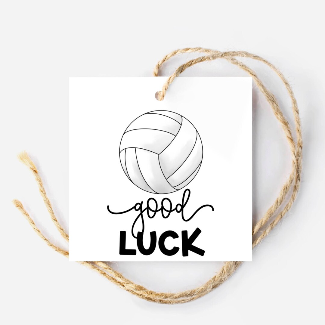 Volleyball Good Luck Tag, Instant Download Volleyball Tag Printable Volleyball Tag for Snack ...