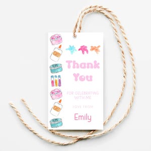 Slime Party Favor Tags, Editable Slime Thank You Gift Tag, Slime Thank You Birthday Tags, Digital Slime Gift Tag for Girls Birthday Party