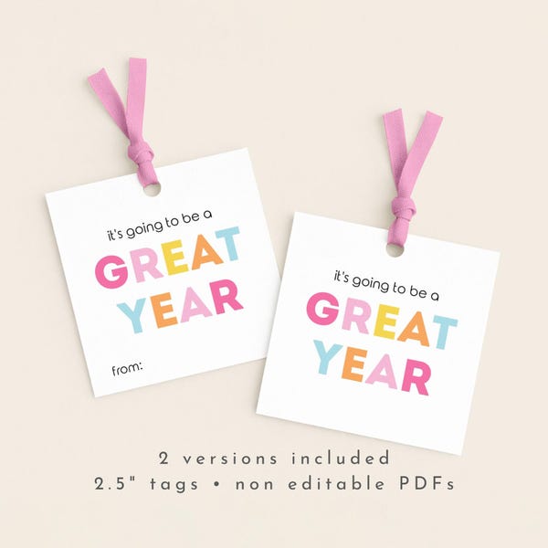 It's Going To Be A Great Year Tag Printable, Back To School Gift Tags, Digital