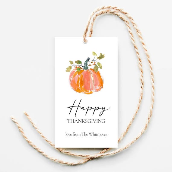 Thanksgiving Gift Tag, Editable Happy Thanksgiving Favor Tag Printable, Fall Pumpkin Tags Digital Template, Thanksgiving Tags for Fall Gifts