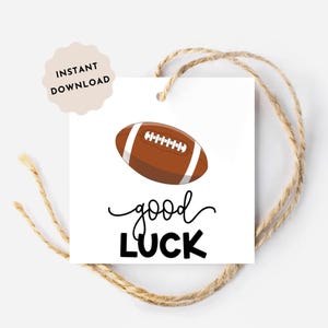 Football Good Luck Tag, Instant Download Football Tag Printable Football Game Day Tag, Football Snack Tag Football Goodie Bag Tag, Treat Tag